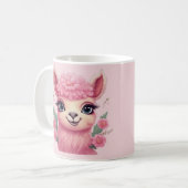 Mug Lama bébé rose souriant (Devant gauche)