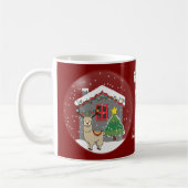 Mug Lama de Snowglobe avec l'arbre et la Chambre de (Gauche)