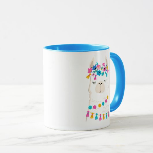 Mug Lama floral mignon (Devant droit)