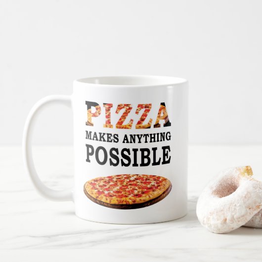 Mug L'amant de pizza cite - la pizza rend n'importe (Avec donut)