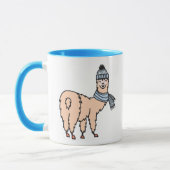 Mug Lamas dans le motif de ski de casquettes et (Gauche)