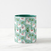 Mug Lamas mignons sur le motif turquoise (Centre)