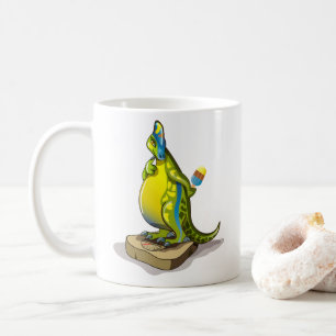 Mug Lambeosaurus Se Possédant Sur Une Échelle De Poids