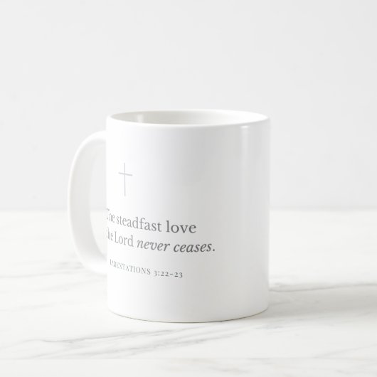 Mug Lamentations 3:22-23 Scripture Verse Christian (Devant gauche)