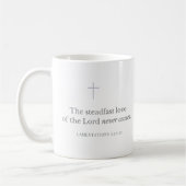 Mug Lamentations 3:22-23 Verset de l'Écriture Chrétien (Gauche)