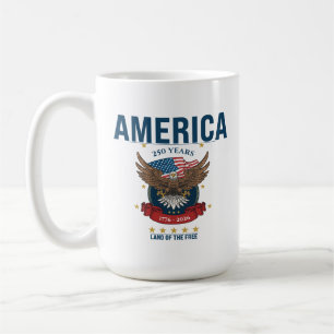 Mug L'Amérique 250 Ans Terre de libres Patriotique