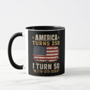 Mug L'Amérique a 250 ans je fête mes 50 ans