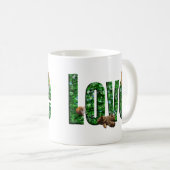 Mug L'amour à chaque ronron : chatons jouant sur le mo (Devant droit)