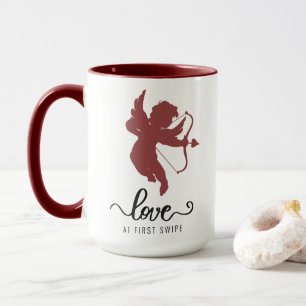 Mug L'amour au premier swipe Cupid Photo Valentine