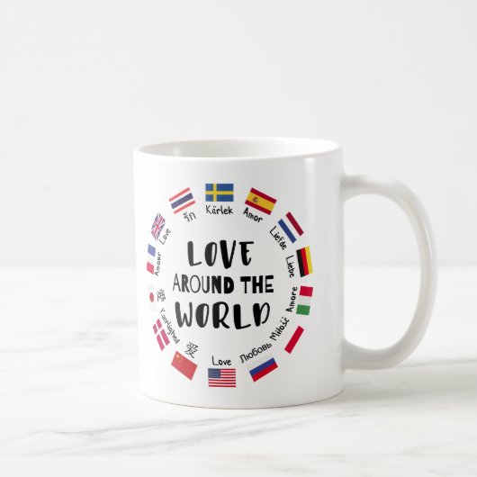 Mug L'amour autour des langues du monde (Droite)