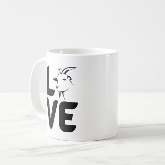 Mug L'amour avec la chèvre comme O (Devant gauche)