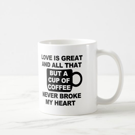 Mug L'amour café brise mon cœur (Droite)