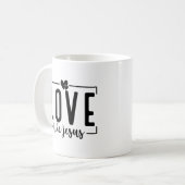 Mug L'Amour Chrétien Comme Jésus Bible Verse Personnal (Devant gauche)