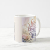 Mug L'amour commence avec vous Saint-Valentin (Devant droit)