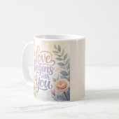 Mug L'amour commence avec vous Saint-Valentin (Devant gauche)