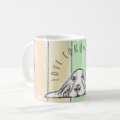 Mug l'amour conquiert tout chien arc-en-ciel basset ho (Devant gauche)