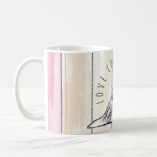 Mug l'amour conquiert tout chien arc-en-ciel basset ho (Gauche)