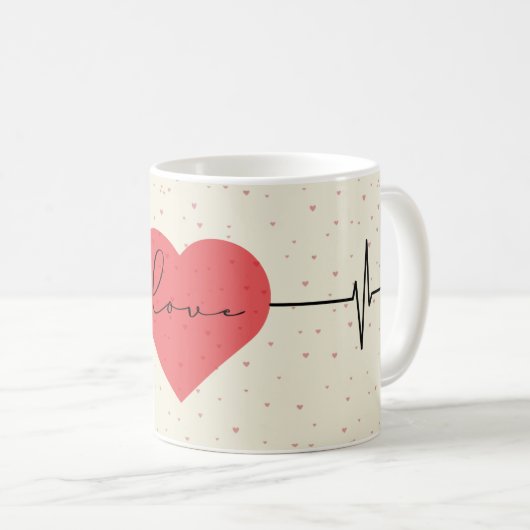 Mug L'amour dans chaque sip - Coeur battant pour les c (Devant droit)