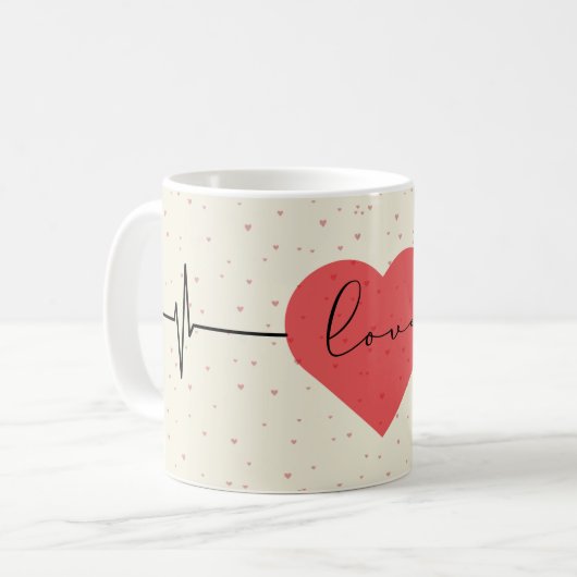 Mug L'amour dans chaque sip - Coeur battant pour les c (Devant gauche)