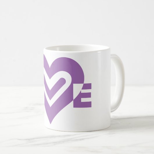 Mug L'amour dans le violet (Devant droit)