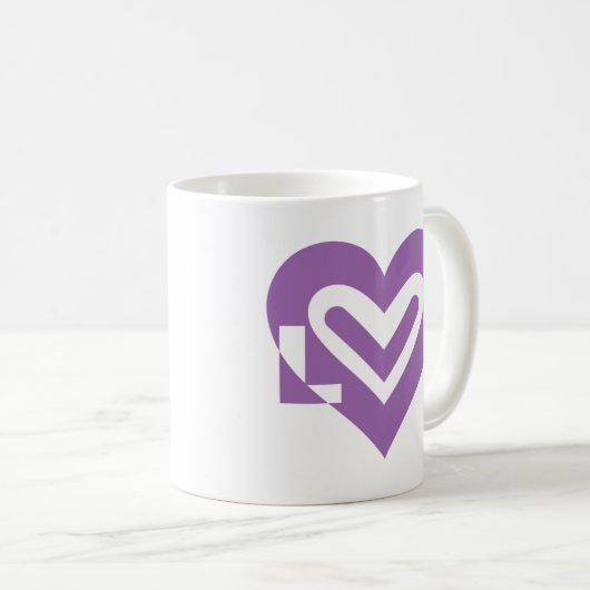 Mug L'amour dans le violet (Devant droit)