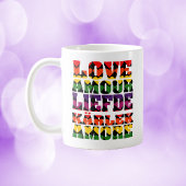 Mug L'amour dans plusieurs langues Arc-en-ciel foncé