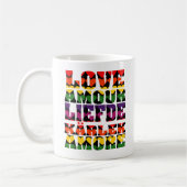 Mug L'amour dans plusieurs langues Arc-en-ciel foncé (Gauche)