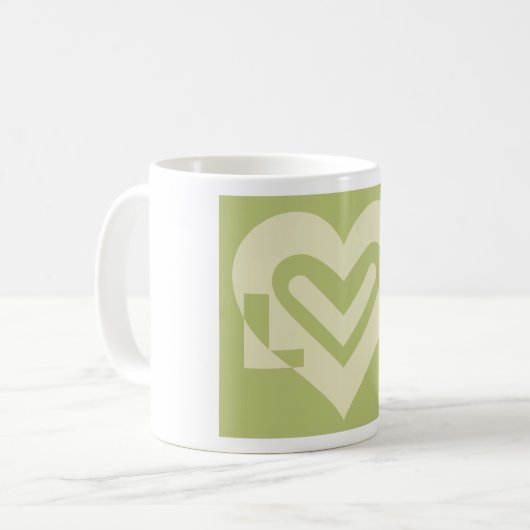 Mug L'amour dans Sage Green (Devant gauche)