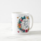 Mug L'amour de Dieu n'échoue jamais (Devant droit)