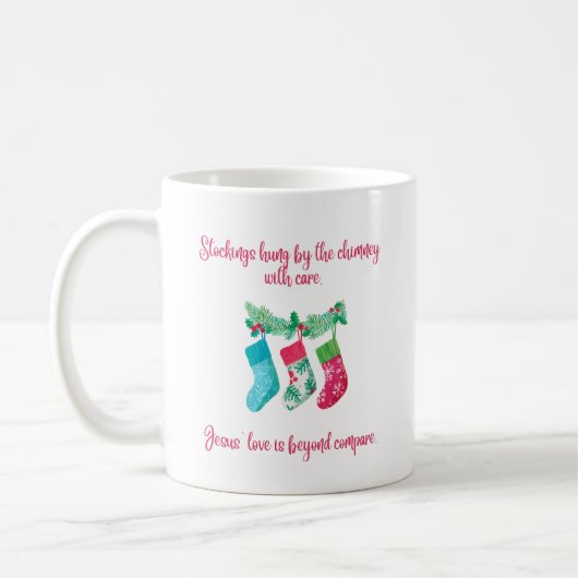 Mug L'amour de Jésus est au-delà Comparer Noël de Noël (Gauche)