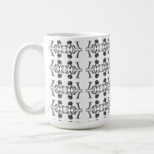 Mug L'amour de la nature : Typographie avec une rose e