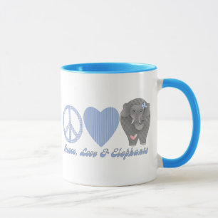 Mug L'amour de la paix et les éléphants