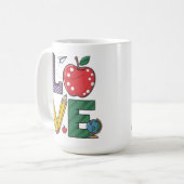 Mug L'amour de l'enseignement Célébrer et honorer les  (Devant gauche)