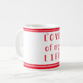 Mug L'amour de ma vie Typographie Saint Valentin (Devant gauche)