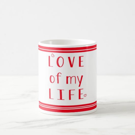 Mug L'amour de ma vie Typographie Saint Valentin (Centre)