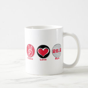 Mug L'amour de paix courent 26,2 milles - marathon
