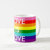 Mug L'amour de rayures du gay pride LGBT 8 de drapeau (Devant droit)