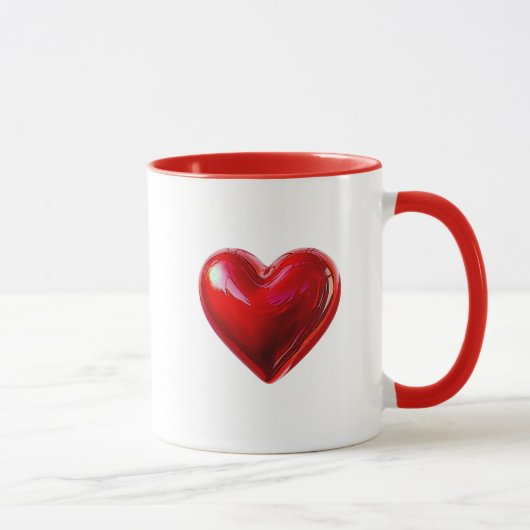 Mug L'amour défini par un coeur rouge. (Droite)