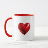 Mug L'amour défini par un coeur rouge. (Gauche)