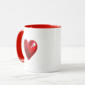 Mug L'amour défini par un coeur rouge. (Devant gauche)