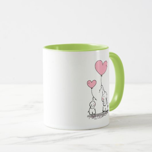 Mug L'amour des éléphants (Devant droit)