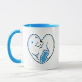Mug L'amour du chat blanc en hiver (Gauche)