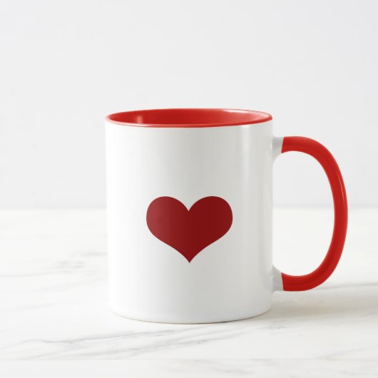 Mug L'amour du coeur rouge a un coeur (Droite)