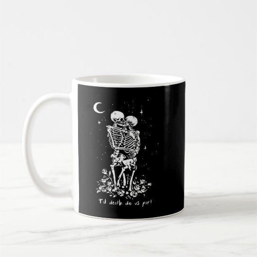 Mug L'amour du crâne jusqu'à la mort Skeleton Couples  (Gauche)