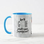 Mug L'amour du golf, quelle est votre superpuissance ? (Gauche)