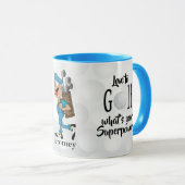 Mug L'amour du golf, quelle est votre superpuissance ? (Devant droit)