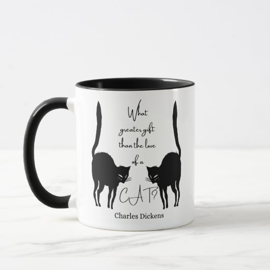 Mug L'amour d'un chat - Citation de Charles Dickens (Gauche)