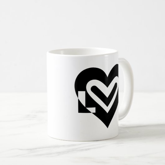 Mug L'amour en noir (Devant droit)