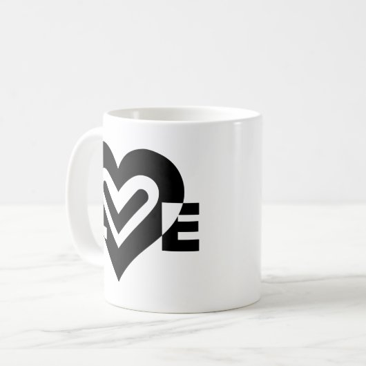 Mug L'amour en noir (Devant gauche)