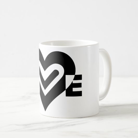 Mug L'amour en noir (Devant droit)